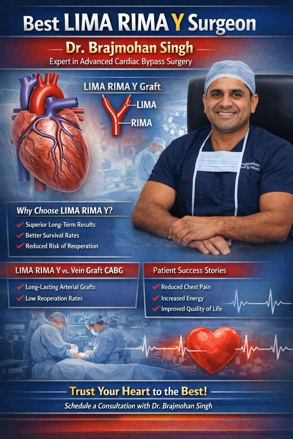 Best LIMA RIMA Y Surgeon: Dr. Brajmohan Singh – A Trusted Name in Advanced Cardiac Bypass Surgery